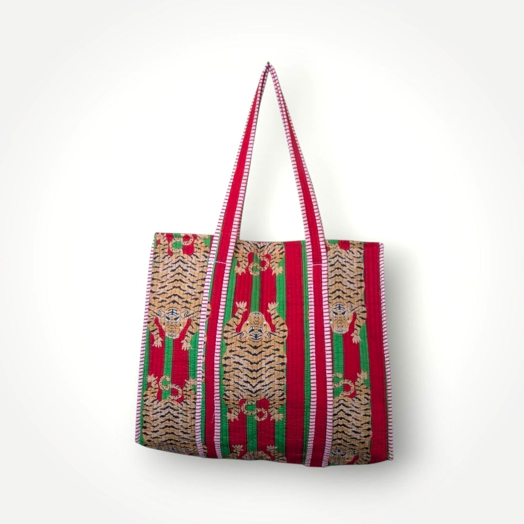 Reversible Quilted Tote - Hand-Block-Printed in Jaipur