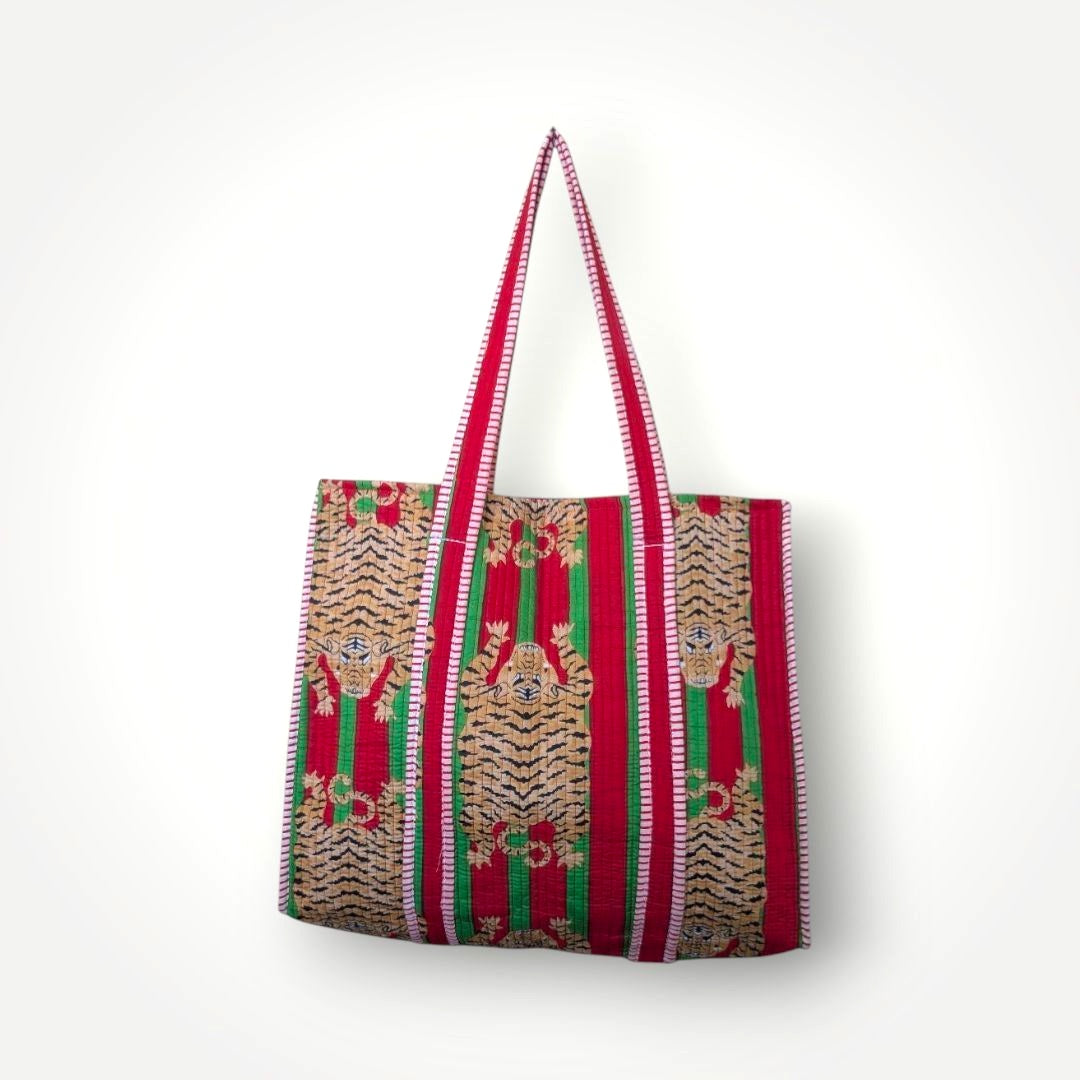 Reversible Quilted Tote - Hand-Block-Printed in Jaipur