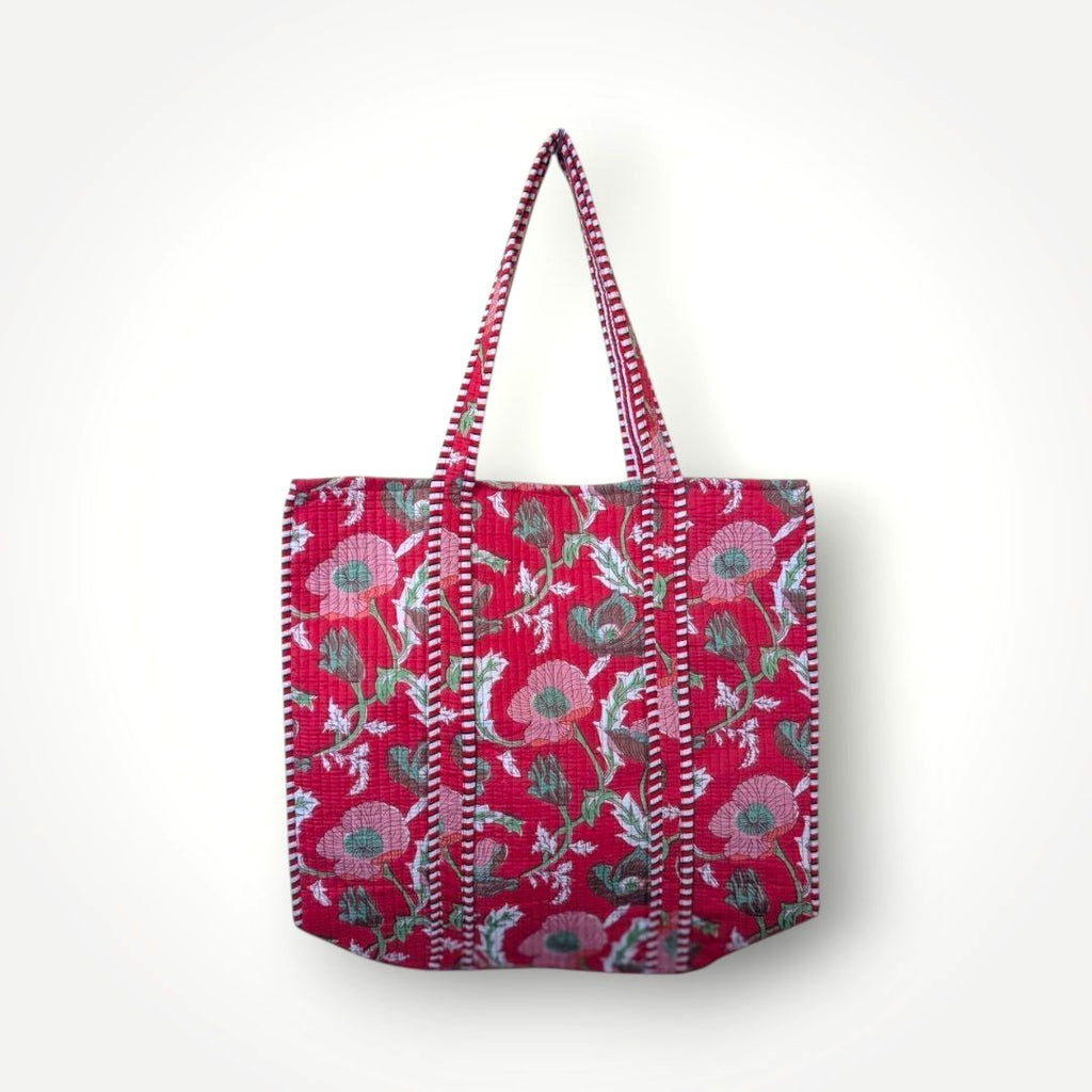 Reversible Quilted Tote - Hand-Block-Printed in Jaipur