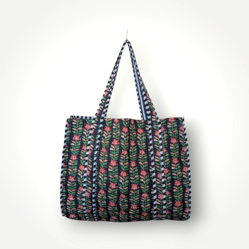 Reversible Quilted Tote - Hand-Block-Printed in Jaipur
