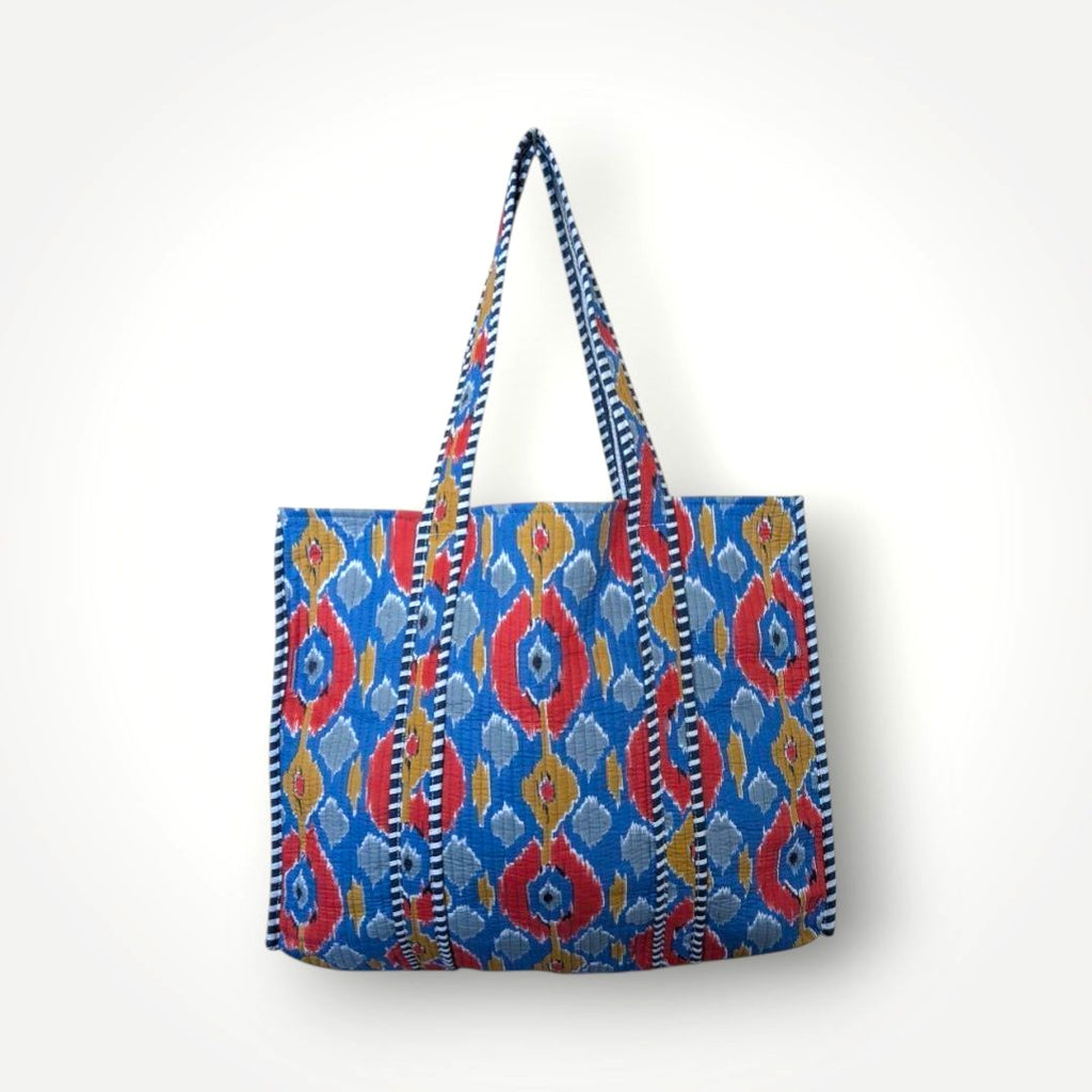 Reversible Quilted Tote - Hand-Block-Printed in Jaipur