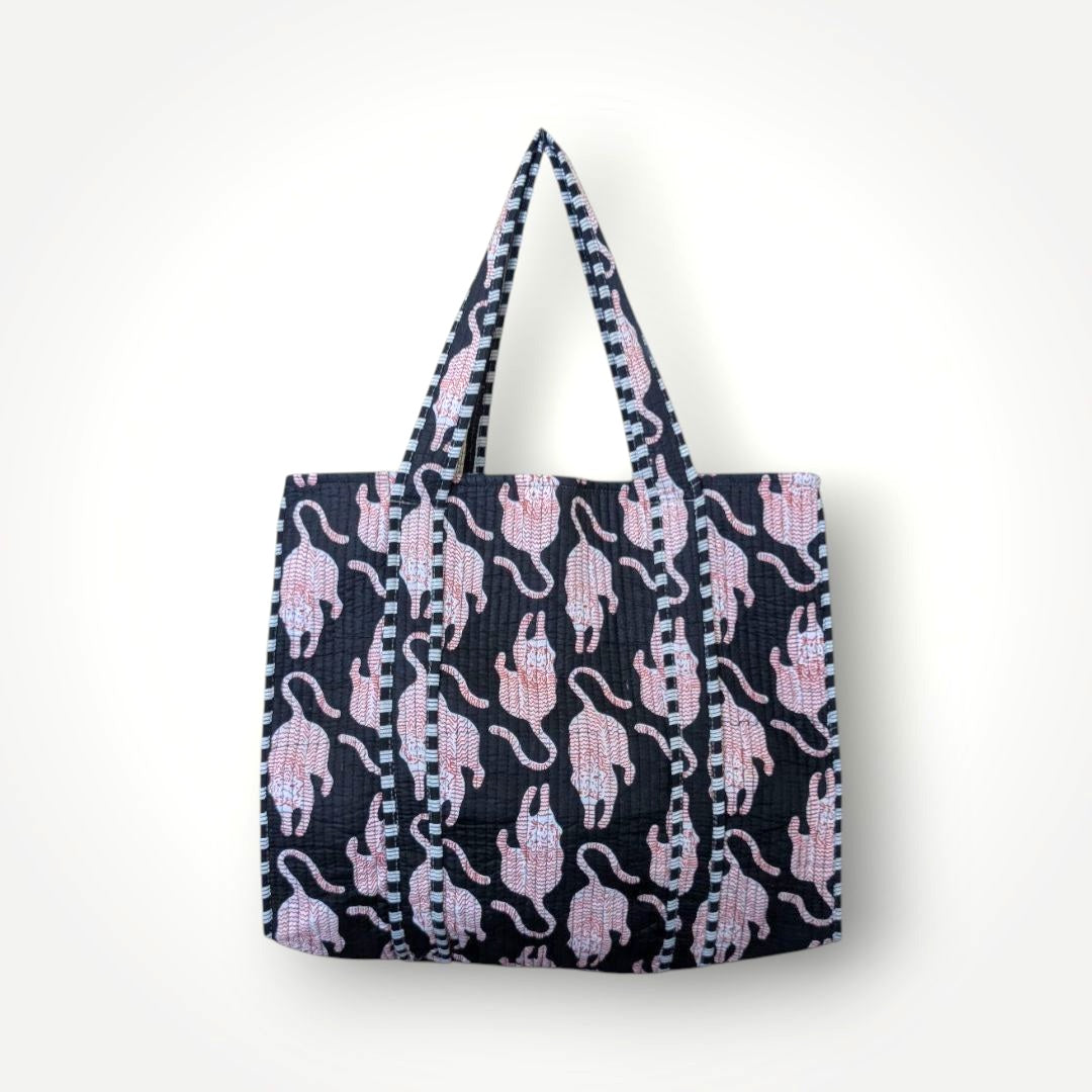 Reversible Quilted Tote - Hand-Block-Printed in Jaipur