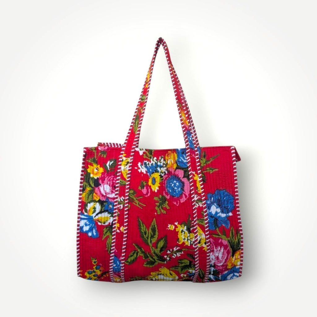 Reversible Quilted Tote - Hand-Block-Printed in Jaipur