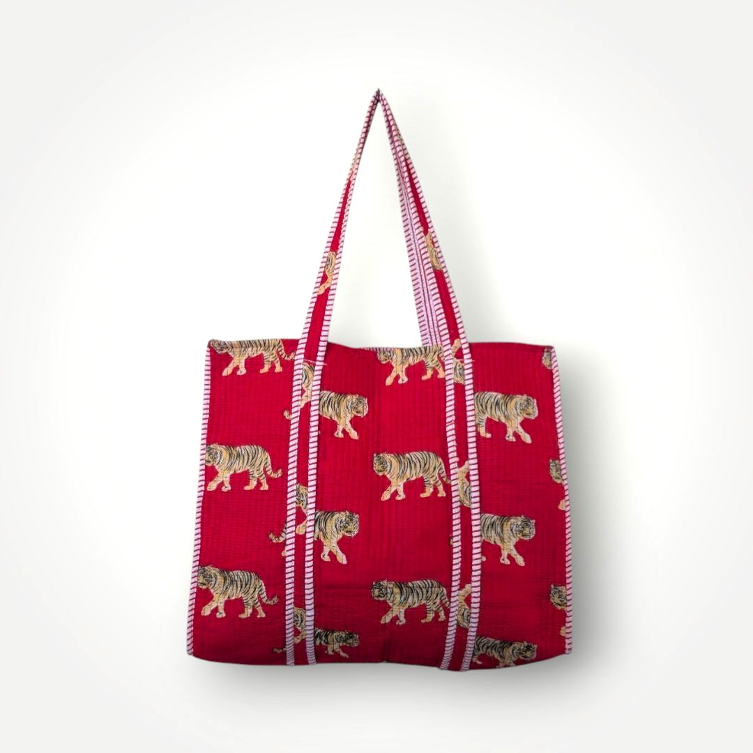 Reversible Quilted Tote - Hand-Block-Printed in Jaipur