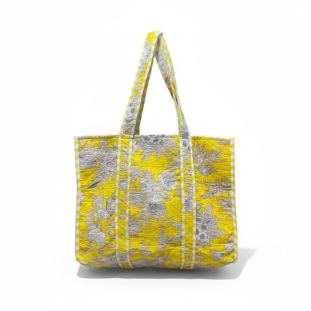 Reversible Quilted Tote - Hand-Block-Printed in Jaipur