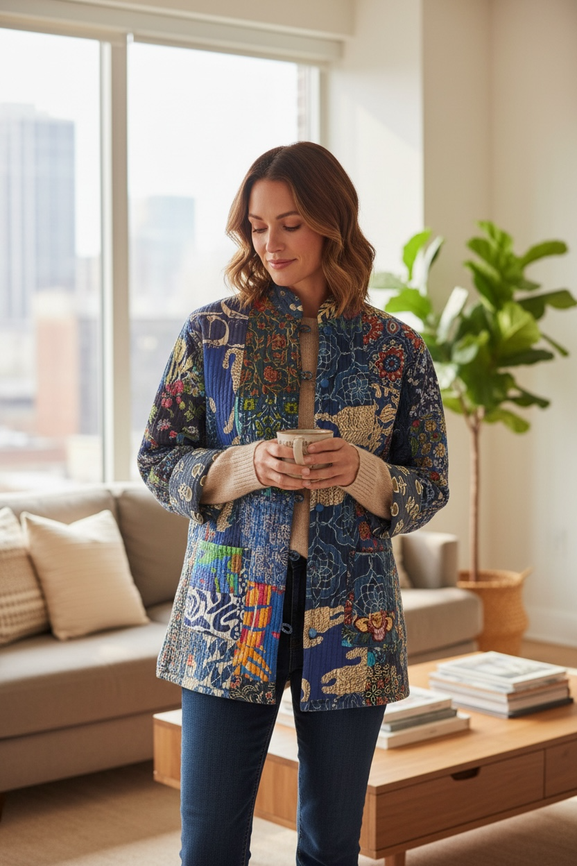 Quilted Jacket - Patchwork/Reversible