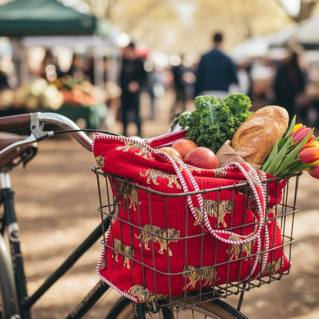 Reversible Quilted Tote - Hand-Block-Printed in Jaipur