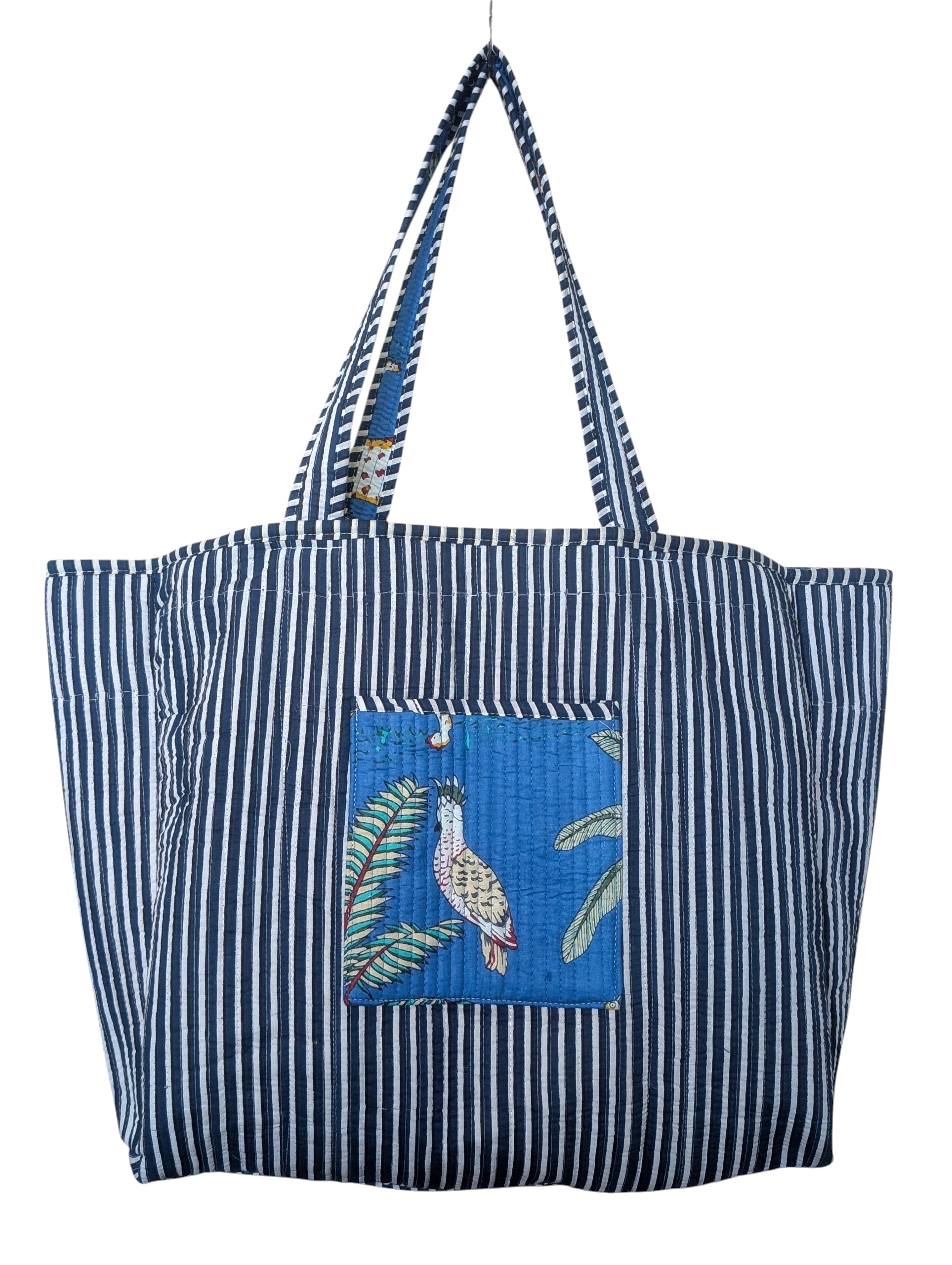 Reversible Quilted Tote - Hand-Block-Printed in Jaipur