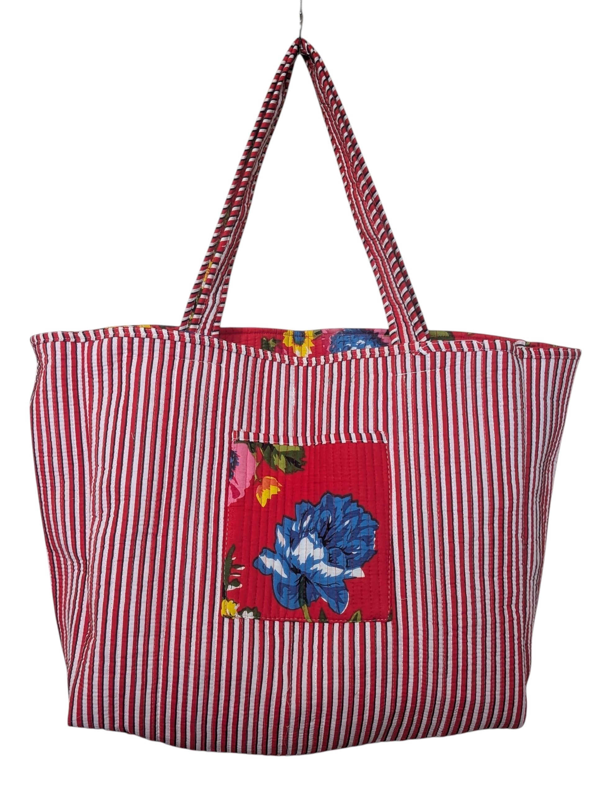 Reversible Quilted Tote - Hand-Block-Printed in Jaipur