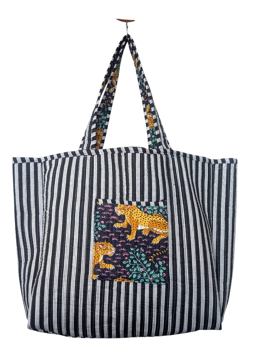 Reversible Quilted Tote - Hand-Block-Printed in Jaipur