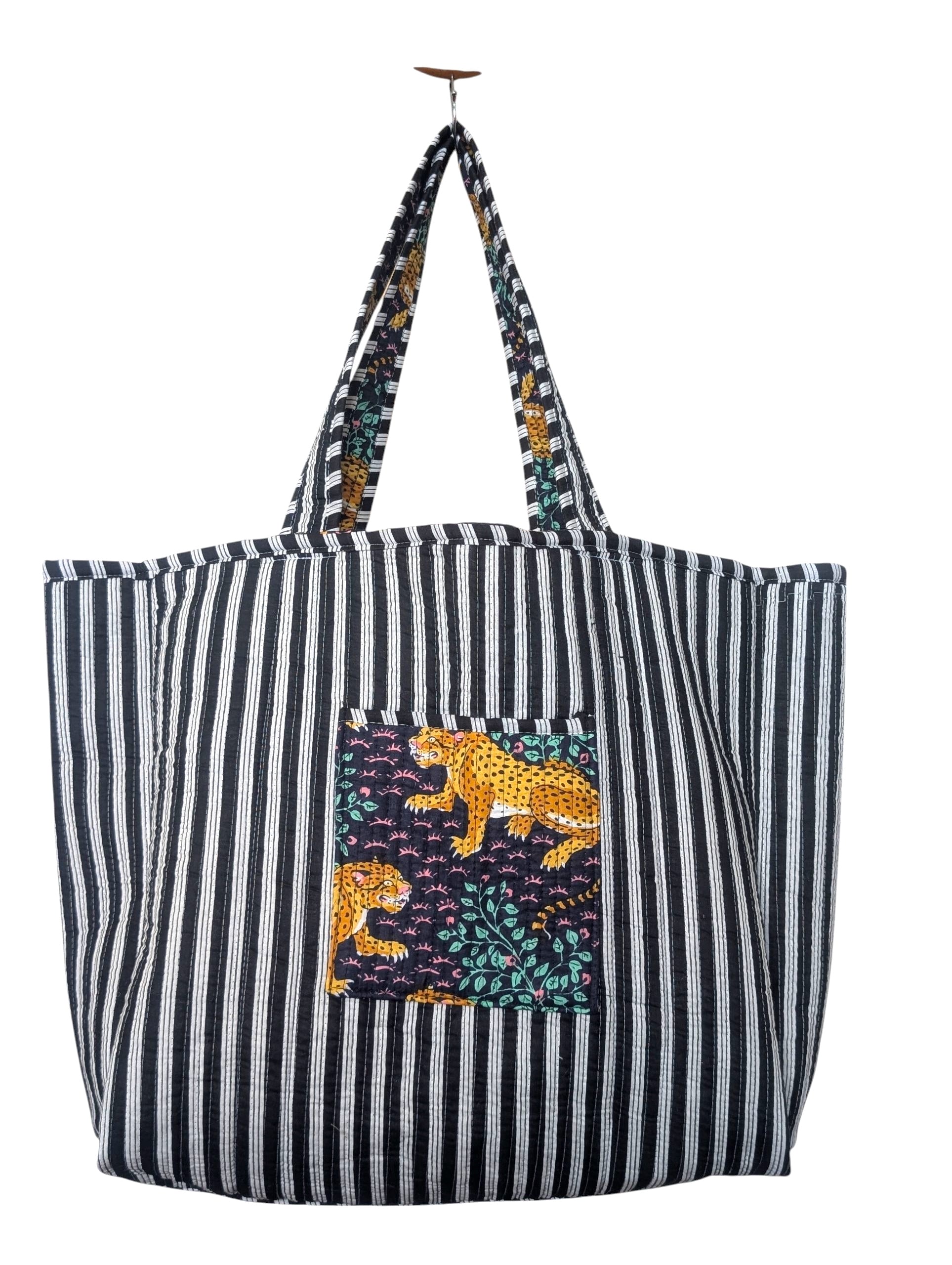 Reversible Quilted Tote - Hand-Block-Printed in Jaipur