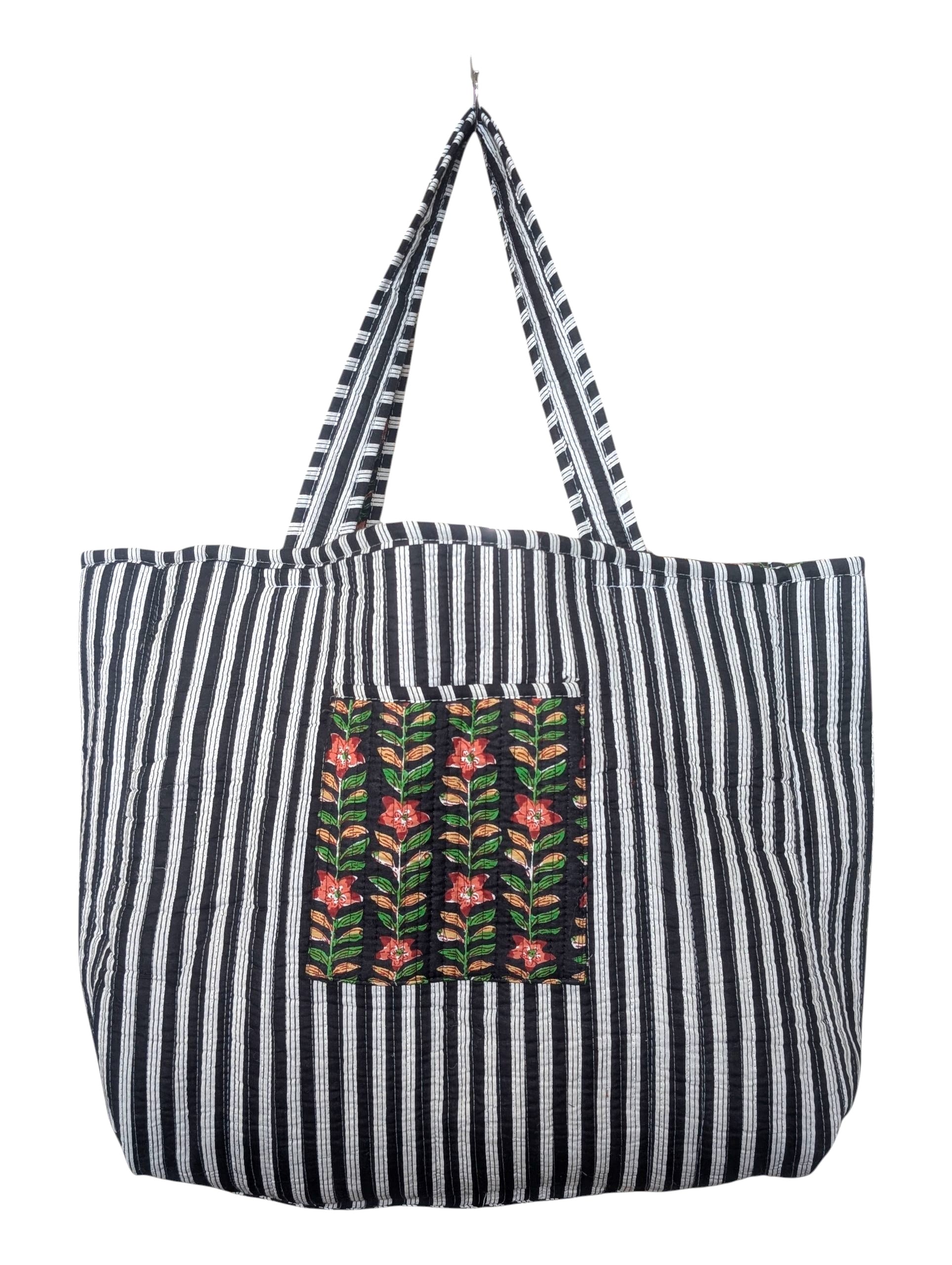 Reversible Quilted Tote - Hand-Block-Printed in Jaipur